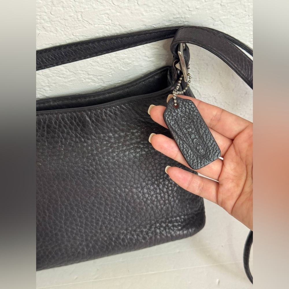 Coach Hudson Vintage Dark Brown Pebbled Leather Crossbody Bag - Picture 2 of 14